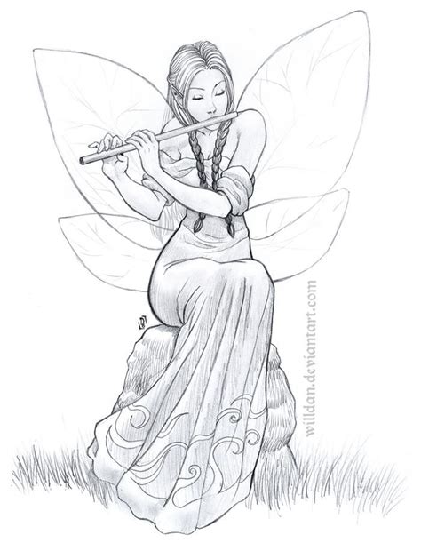 Flutist Fairy By Danramosart On Deviantart Arte De Hadas Dibujos