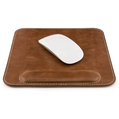 Londo Genuine Leather Mouse Pad With Wrist Rest Brown