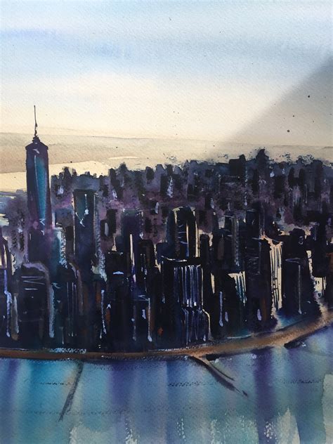 Original Large Watercolor Painting New York Painting New York Art