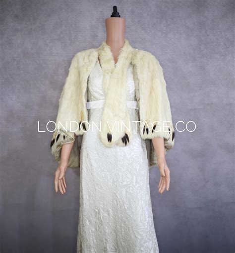 1920s 1930s ermine and rabbit fur cape vintage fur real etsy uk fur coat vintage vintage fur