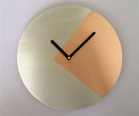 Wall Clock Minimalist Copper Wall Clock Handmade Modern Decor Etsy