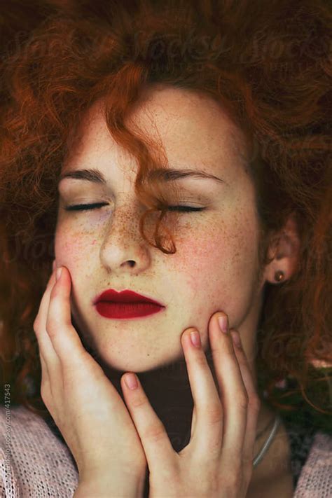 portrait of a beautiful ginger haired woman by jovana rikalo stocksy united