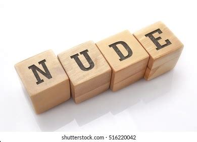 Nude Word Made Building Blocks Isolated Shutterstock
