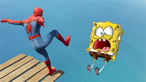 Gta 5 Spiderman Vs Spongebob Funny Jumpsragdolls Vol2 Euphoria
