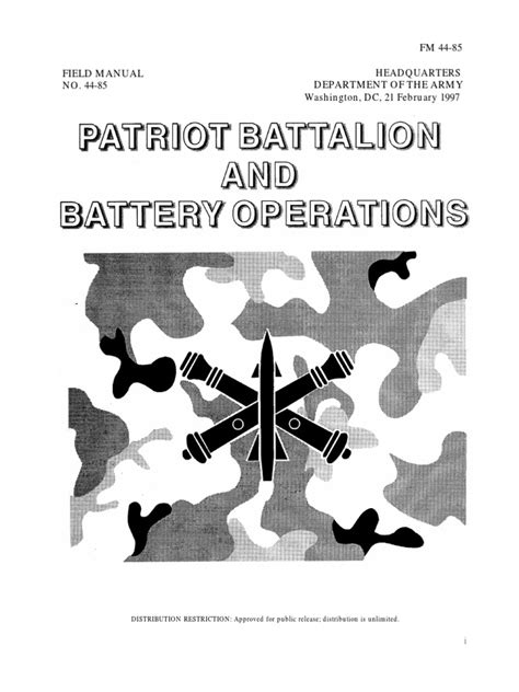 Fm 44 85 Patriot Battalion And Battery Operations Pdf Pdf Maneuver