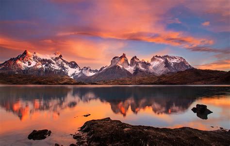 Wallpaper Lake Morning Chile South America Patagonia The Andes