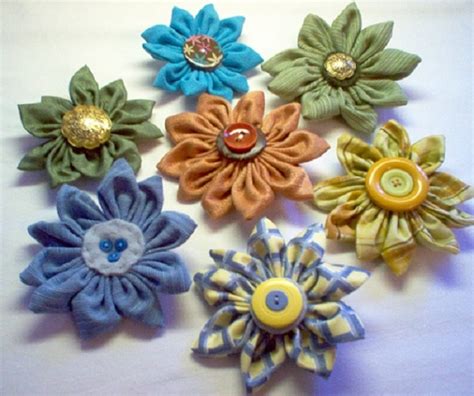 Fabric Flower Pins Fabric Flower Pins Fabric Flowers Flower Pins
