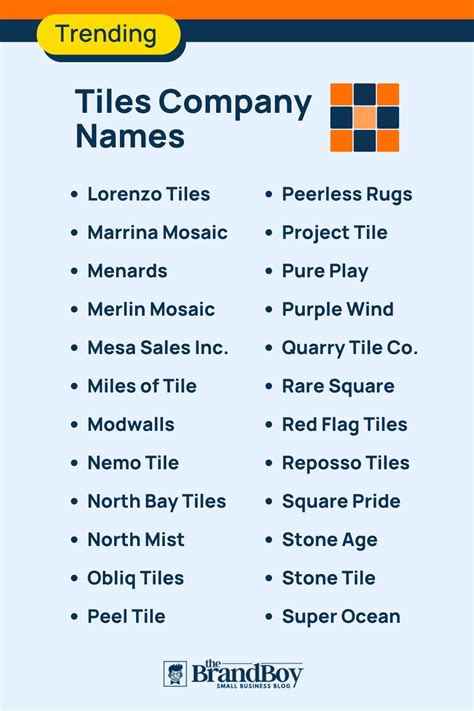 Tiles Company Names Ideas Suggestions And Domain Ideas
