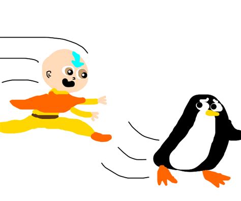 Aang Chases A Penguin Drawception