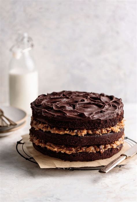 Decadent And Moist Chocolate Cake Layered With A Smooth Pecan And Coconut Filling And Topped
