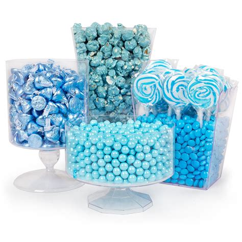 Light Blue Candy Buffet Includes Hersheys Kisses Candy Coated