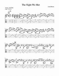 The Night We Met By Lord Huron Guitar Fingerstyle Sheet Music For