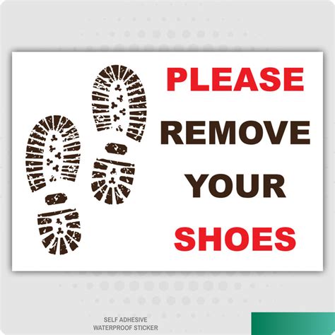 Please Remove Your Shoes Self Adhesive Stickers Signs Ebay