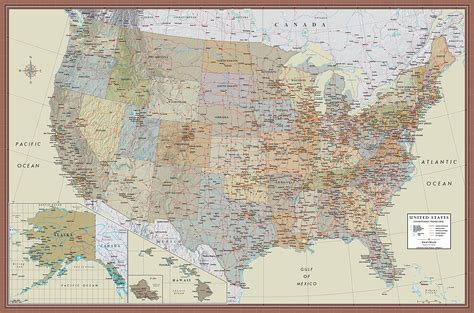 Swiftmaps 24x36 United States Usa Contemporary Elite Wall Map Poster