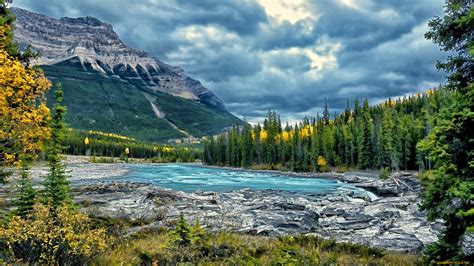 Скачать обои Athabasca River Jasper National Park Alberta Canada