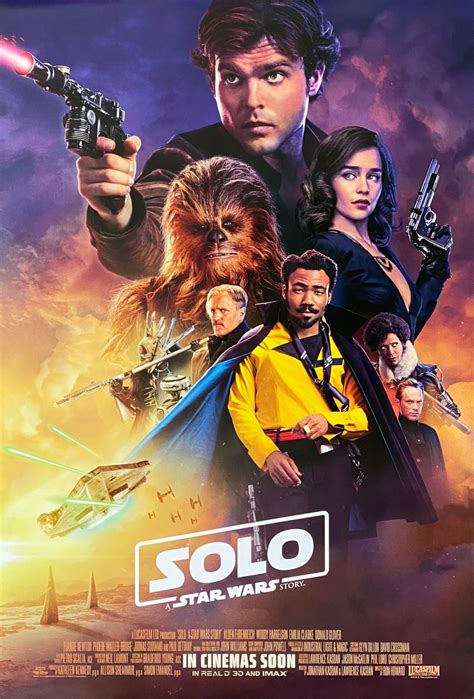 Original Solo A Star Wars Story Movie Poster Han Solo Chewbacca