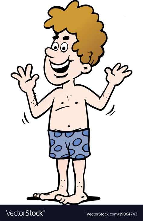 Cartoon Of A Man With Naked Upper Body Royalty Free Vector