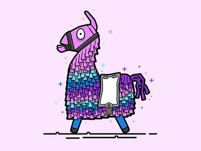 They are the classic purple llama. Fortnite Loot Llama Vector Illustration by Christine Wilde ...