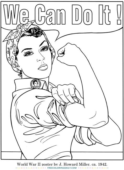 Free Rosie The Riveter Coloring Free Coloring Daily
