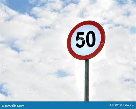 50 Kmh Speed Limit Area Stock Photo Image Of Signal 12989798