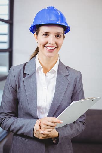 Portrait Of Smiling Female Architect Stock Photo Download Image Now