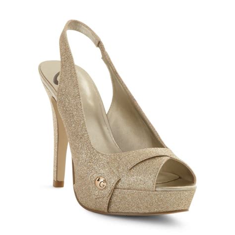 G By Guess Cabelle Platform Pumps In Gold Glitter Lyst