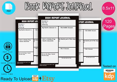 Kdp Interior Book Report Journal Logbook Graphic By Funnyarti