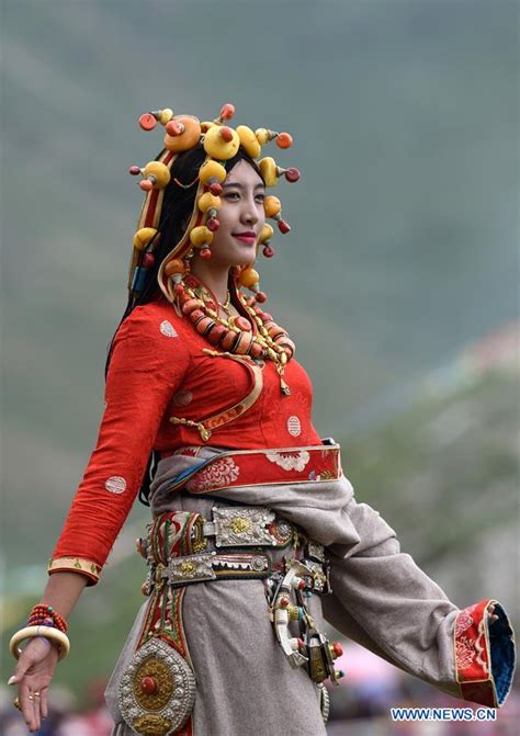 Traditional Tibetan Costumes Presented During Fashion Show 4 People