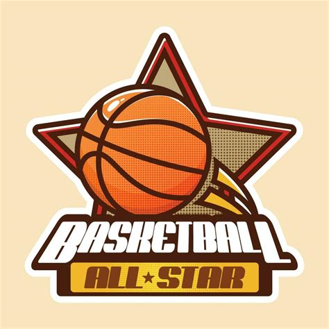Basketball All Star Logo In Retro Style 36008213 Vector Art At Vecteezy