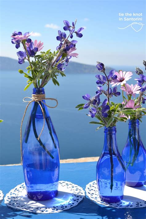 Diy Santorini Wedding Decor In Blue And Purple Tie The Knot