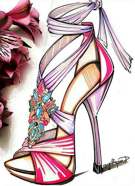 High Heel Illustration Drawing High Heels Shoe Design Sketches Fashion Sketches Dresses