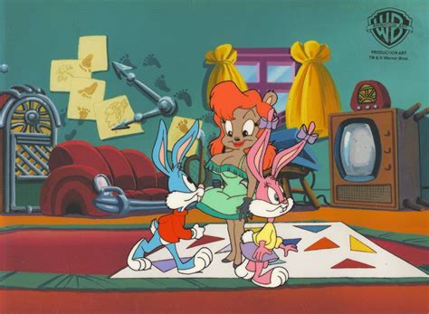 Tiny Toons Original Production Cel Julie Bruin Buster Bunny And Babs
