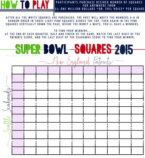 Printable Super Bowl Pool 2020