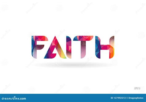 Faith Colored Rainbow Word Text Suitable For Logo Design Stock Vector