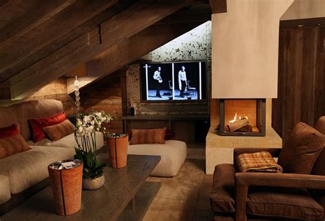 Minimalist Ski Lodge Fireplace By Halo Design Interiors In