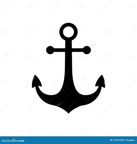 Cone Ou Logotipo Preto Da Ncora Da Marinha Ilustra O Do Vetor