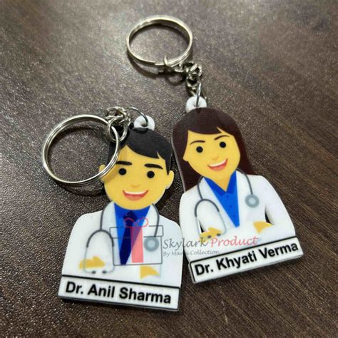 Doctor Name Customised Keychain Skylark Product By Mansi Collection
