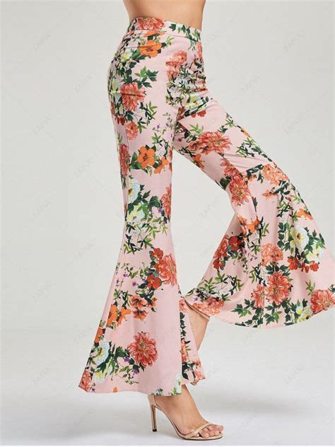 25 Off 2021 Floral Flare Pants In Floral Zaful