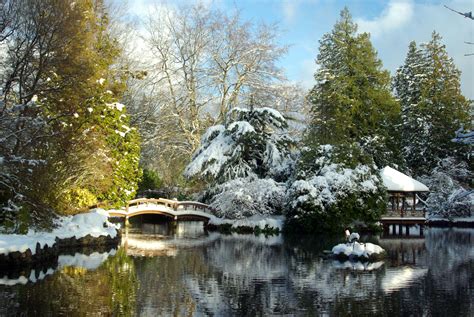 The Japanese Gardens Under Snow At Hatley Castle Places Id Like To