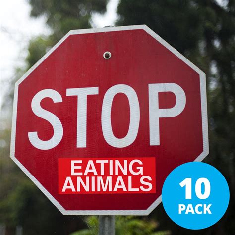 10x Stop Eating Animals Sticker Stop Sign Etsy