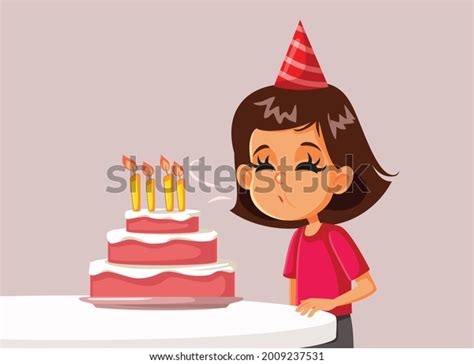 Little Birthday Girl Blowing Candles On Stock Vector Royalty Free 2009237531 Shutterstock