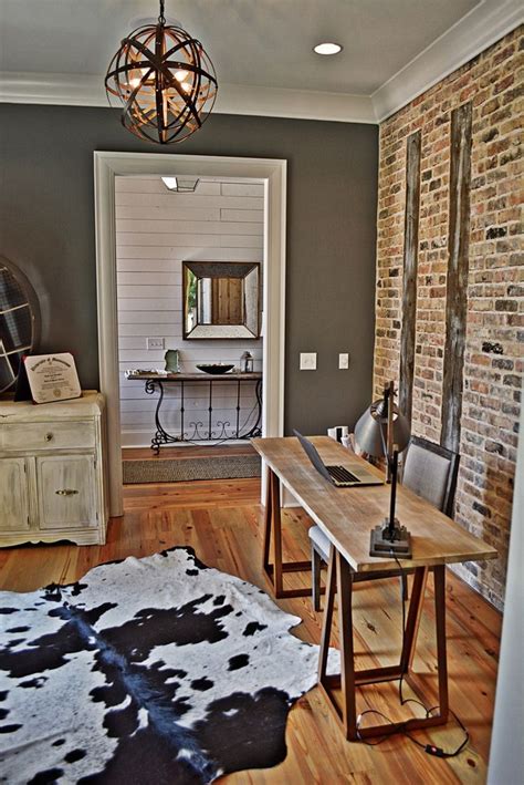 Office With Exposed Brick Wall Iron Point Homes