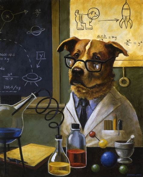 Dog Portrait Scientist Researcher By Curiousportraits On Etsy