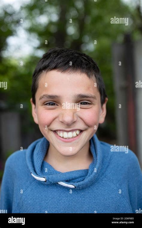 Closeup Portrait Of A Young Smiling Boy In Gori Georgia Caucasus