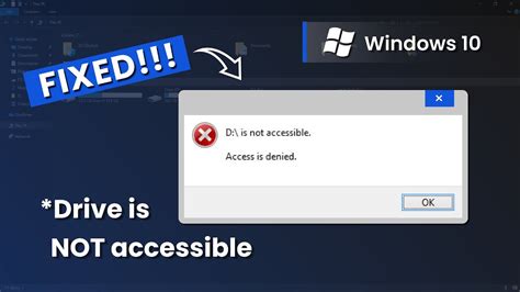 Fix Drive Is Not Accessible Access Is Denied Solved Repair Windows