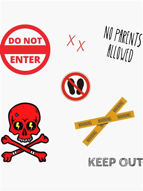 Do Not Enter Skull Warning Danger Sticker By Ektara Redbubble