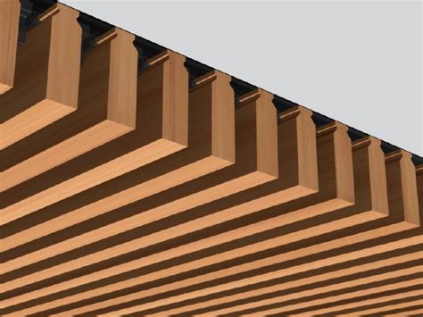 An Angled View Of A Wooden Structure With Vertical Lines