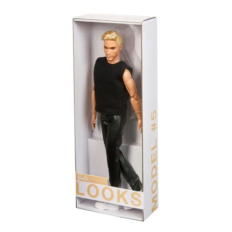 Buy Barbie Signature Looks Ken Doll Blonde With Facial Hair Fully Posable Fashion Doll Wearing
