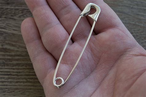 3 Inches Sterling Silver Big Safety Pin Large Kilt Safety Pin Etsy