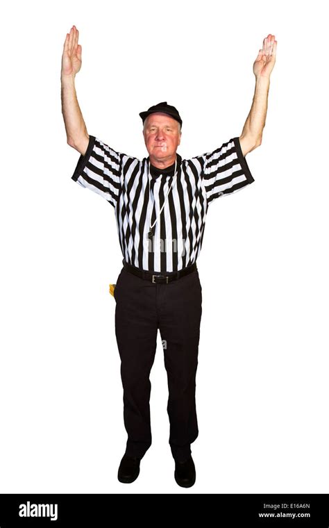 Man Dressed As An Nfl Referee Signaling Touchdown Extra Point Or Field